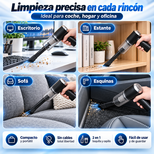TurboVac 2 en 1 - Aspiradora de Mano Portátil